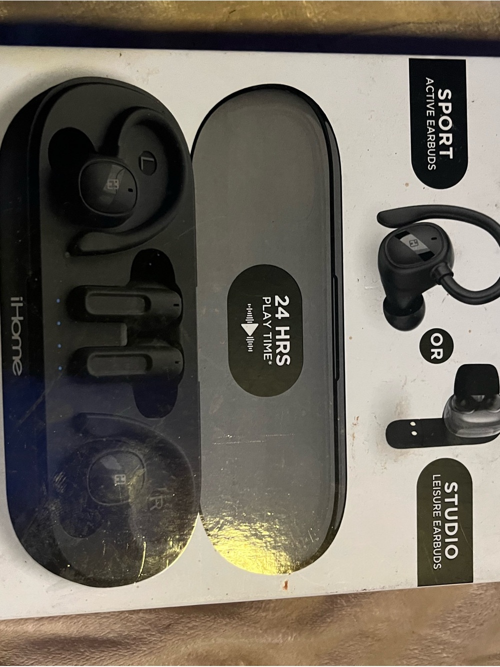 iHome Black Sport Active True Wireless Earbuds with Charging Case